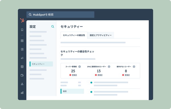 HubSpot セキュリティチェック画面イメージ