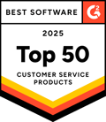 G2バッジ：Best Software - Top 50 Customer Service Products