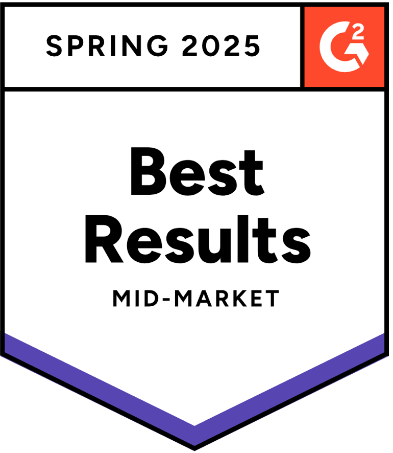 G2 Best Results Mid-Market Award、2023年春季