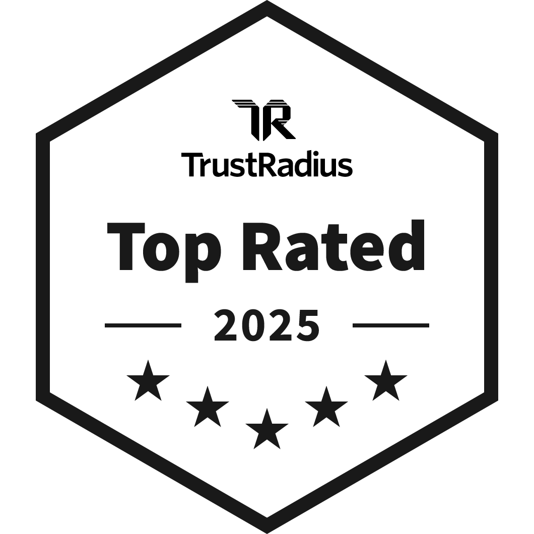 HubSpotのCRMが獲得したTrustRadiusによる「Top Rated 2025」のバッジ