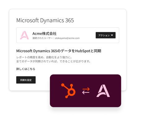 同期ルールの設定を表示するコンタクト同期機能