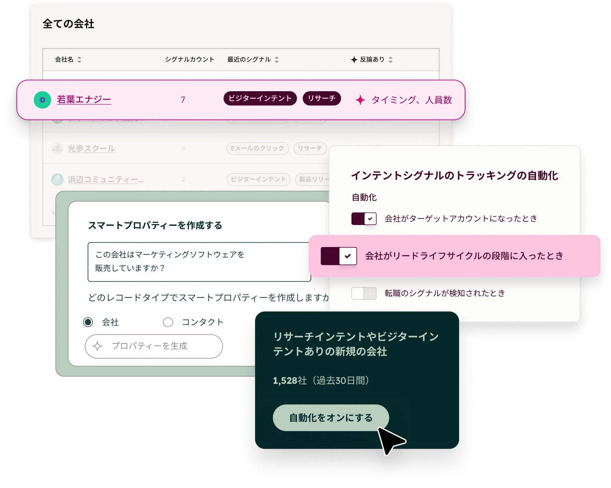 HubSpotのデータエージェントを表示する画面イメージ