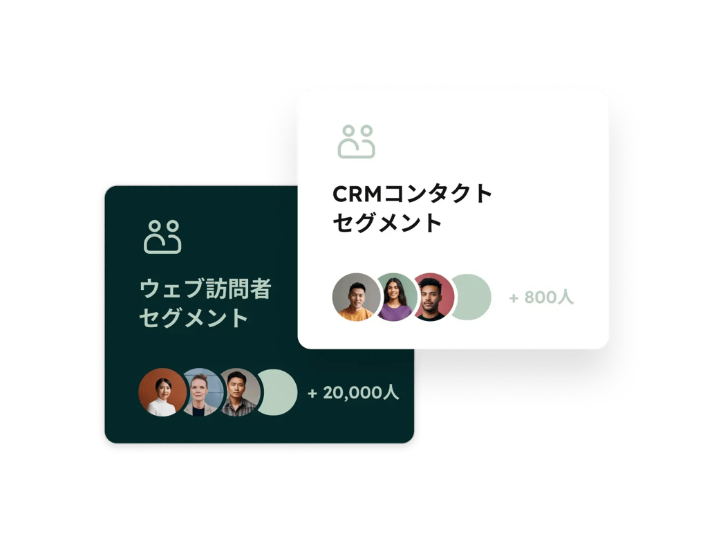 コンタクトのリストライブラリー内のセグメント別リスト