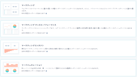 HubSpotのレポート作成ダッシュボード