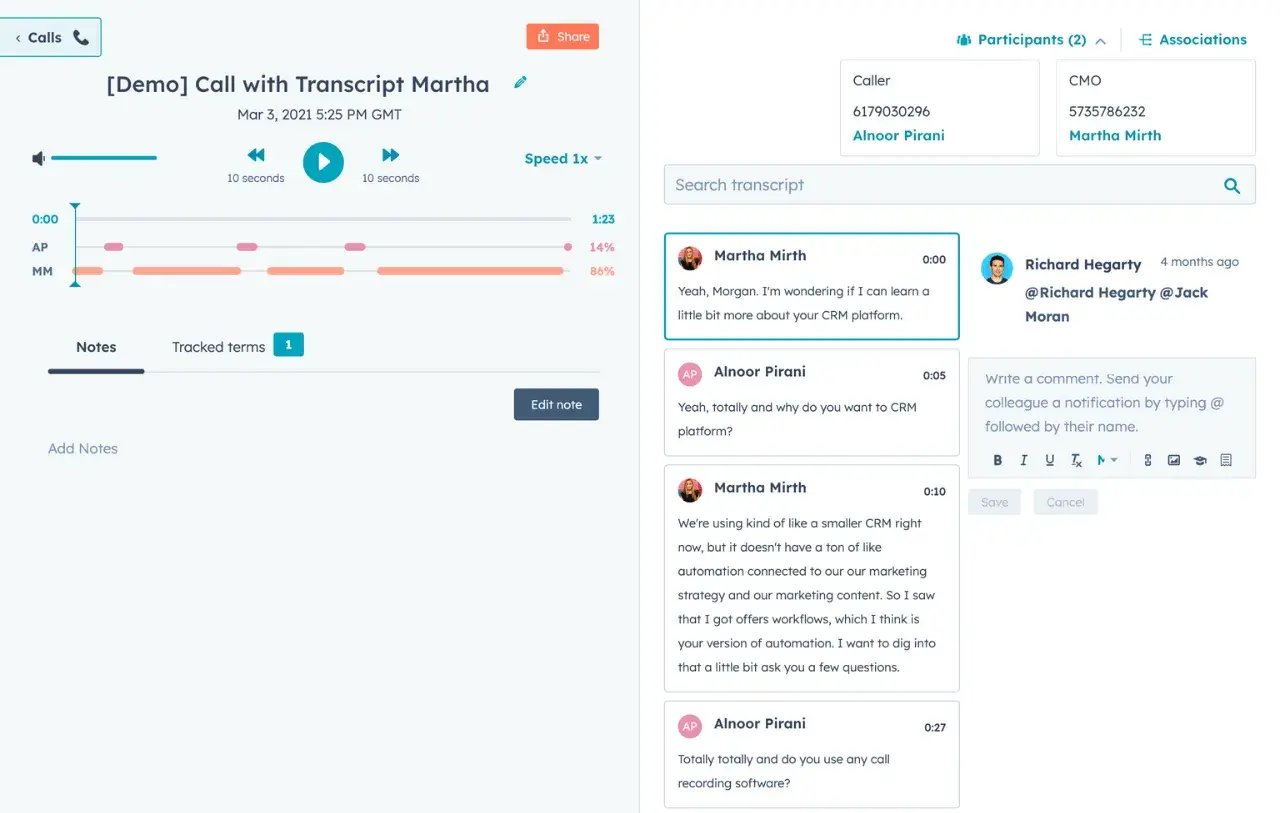 営業での会話の始め方、HubSpotのコミュニケーションインテリジェンスによるチーム実績の表示機能