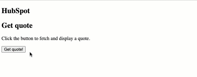 Zen Quotes APIから見積もりを取得して表示するサンプルボタンのデモ